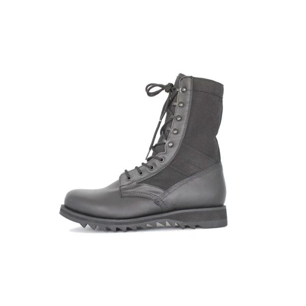 PU Coated Dms Military Boots , Mens Black Leather Military Style Boots Rubber Outsole