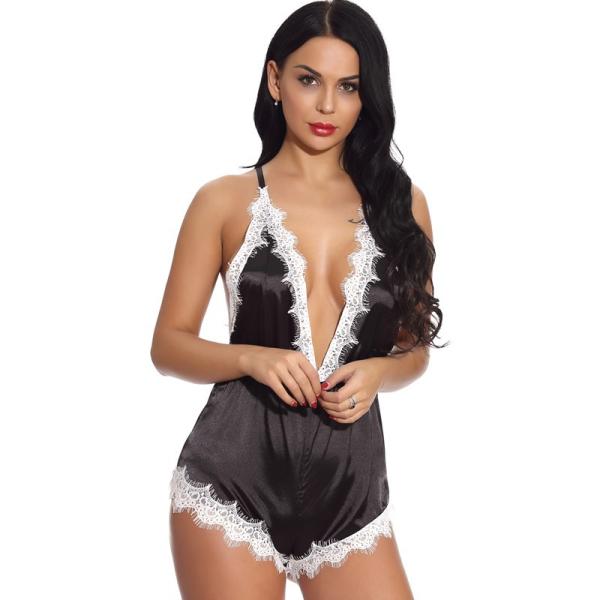 Female Soft Sexy Bodysuit Lingerie Mature Women Babydoll Transparent Sexy Underwear