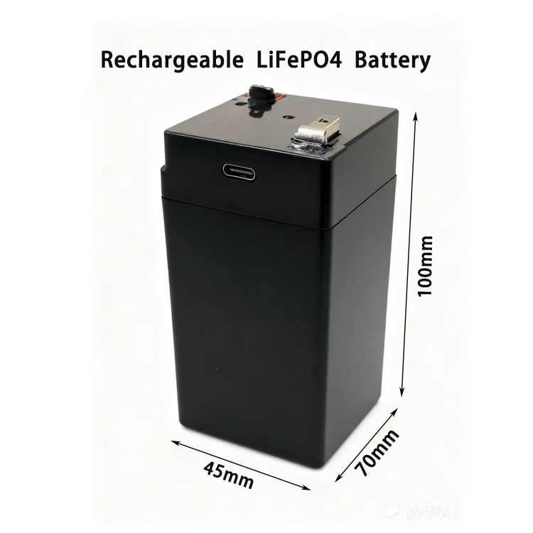 Deep Cycle Rechargeable AKKU Lithium Battery Pack 6V 6Ah Lifepo4 Battery for Toy RV Solar Marine With Type-C