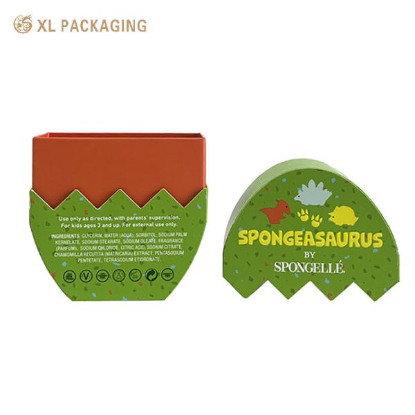 Dinosaur Surprise Egg Soap Gift Box with Pantone CMYK Print Embossed Logo and 350gsm Card Insert