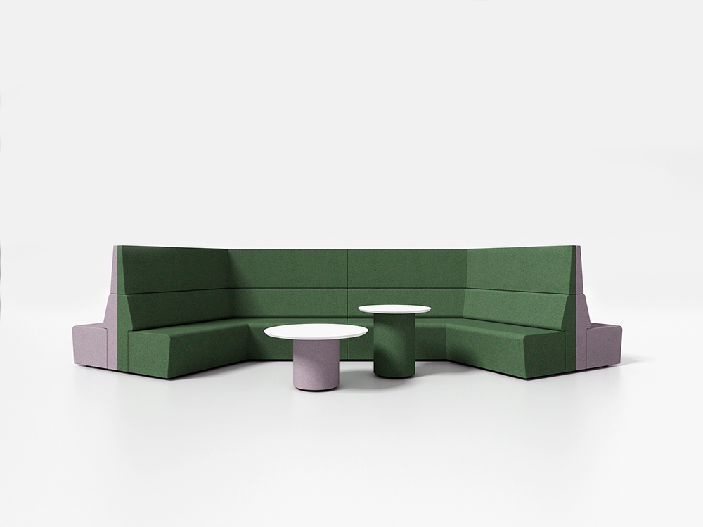 Organic Curve Modular Sofa Stain Proof Fabric OEM ODM Commercials Furniture