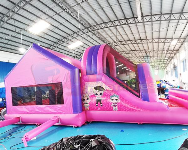 da boneca combinado comercial do campo de jogos da casa do salto do PVC 1000D castelo Bouncy