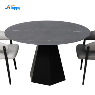 Corrosion Resistance Black Round Dining Table With Contemporary Type DT-1022