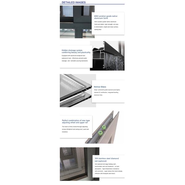 Watertight Insulated Aluminium Sliding Folding Windows , Internal Bifold Windows