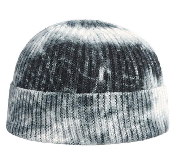 Women'S Tie Dye 100 Acrylic Beanies And Caps Cuffed Warm Winter Knit Watch Hat Skull Cap