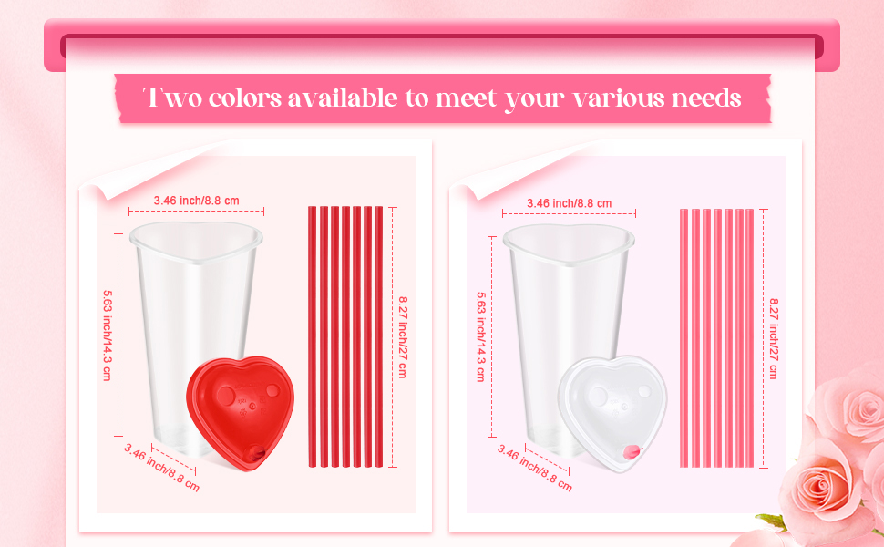 Custom 16 oz 24 oz Heart Shaped Hard Injection Cup with Lid for Cold Drinking