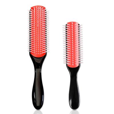 Nove linhas de plástico removível pente de cabelo de massagem de cabelo escova logotipo personalizado