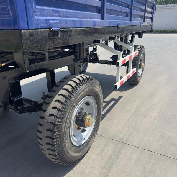 Hydraulic Dump Four Wheel Farm Trailer 4T Blue 1440Kg Thickened Steel Plate