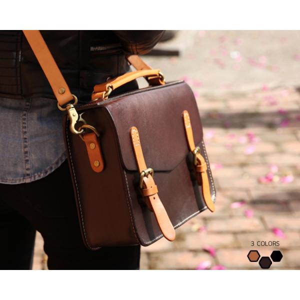 LH-62-3 Handmade Handbags Vintage Briefcase Genuine Leather Ladies Bags