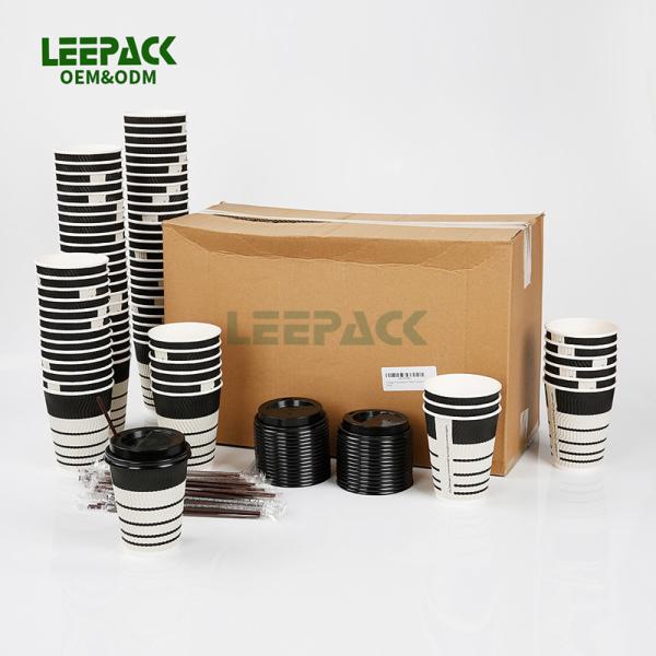 12oz disposable ripple wall paper cup for hot drink,pe COATED COFFEE PAPER CUP WITH LIDS