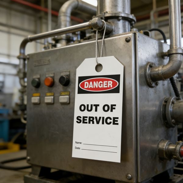 PVC Plastic Safety Lockout Tagout Tags with Danger Header Blocking Door for Electrical Department