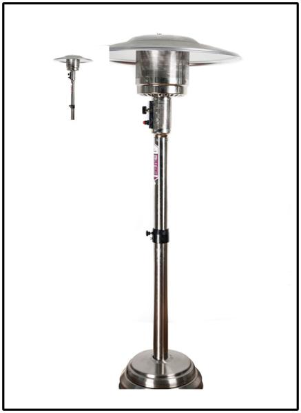 46000 BTU Stainless Steel Outdoor Patio Heater / Propane Yard Heater All Season Warmth