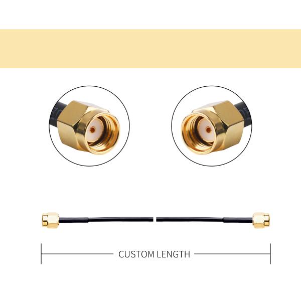 Sma Male To Sma Male LMR100 Coaxial Cable Assembly With Heatshrink