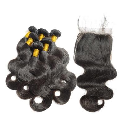 Non Processed Virgin Human Hair Bundles Brazilian Body Wave No Synthetic