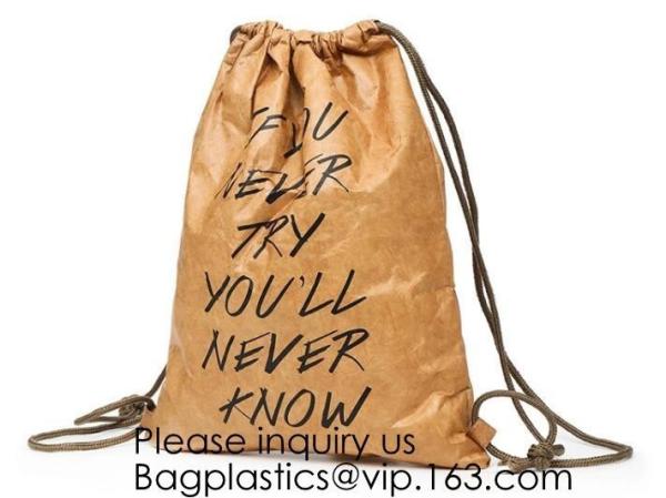 Backpack - Tyvek Bag Paper Bag,Waterproof Tyvek Bag For Gym Or Travel, Inside Zippered Pocket