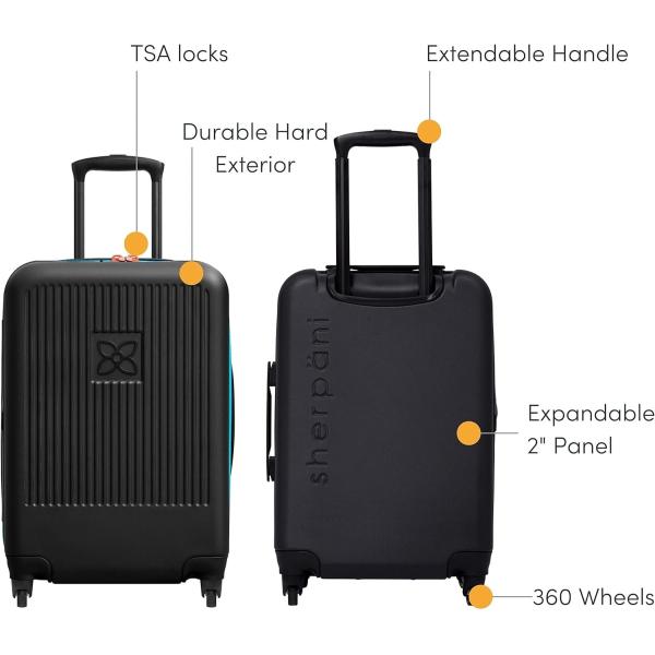 Durable suitcase with anti crush exterior mesh compression panel and compression strap designed for hassle free travel