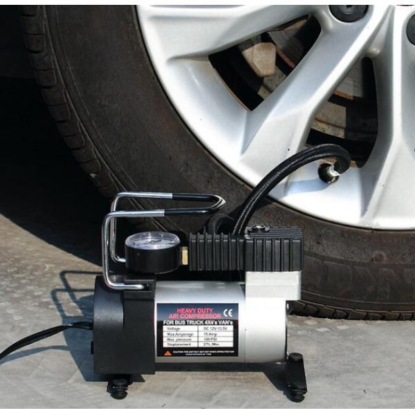 компрессор воздуха металла 12v портативный для цилиндра серебряного цвета черноты автомобиля одиночного