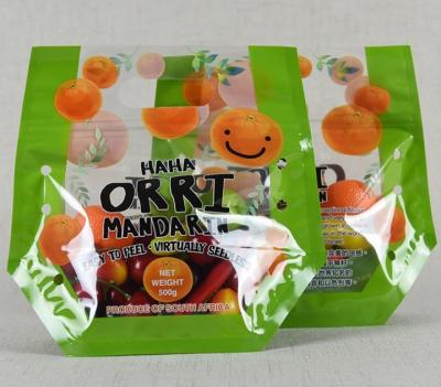 Customized Anti-Fog Fruit and Vegetable OPP Colorful Zipper Hanger Poly Bags  with Gusset