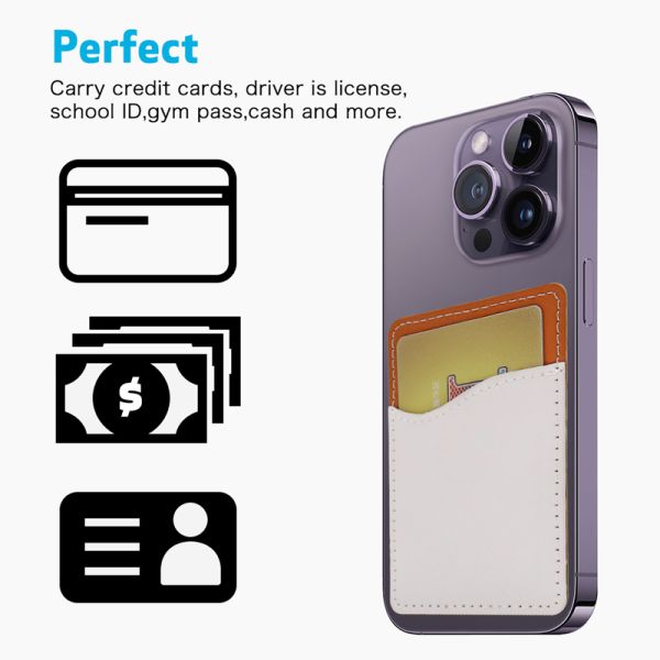Custom Design Adhesive Phone Wallet PU Leather Sublimation Blank ID Card Holder