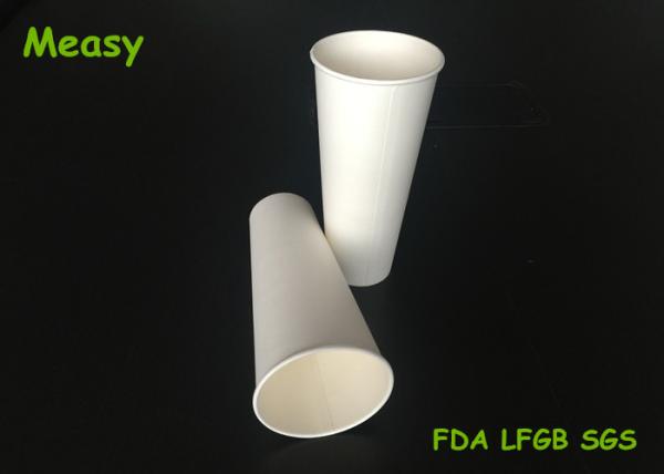Large / little Size White Single Wall Paper Cups , Hot paper drink cups Non deformation