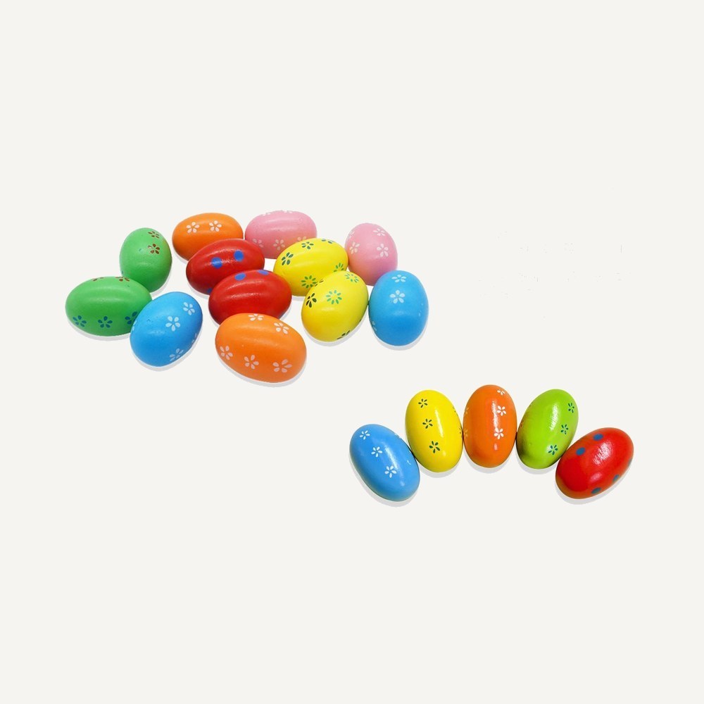 Colorful Wooden Egg Maracas Set