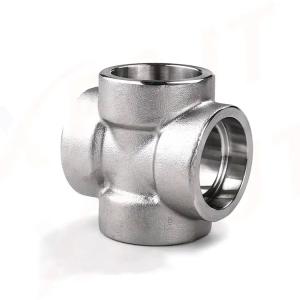 Stainless Steel 304 1/2'' Cross Forged 4 Way Pipe Connector ANSI Steel Pipe