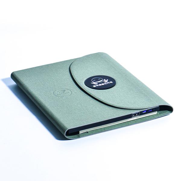 Luxurious Pu Leather Power Bank Notebook Multifunction Wireless Charging