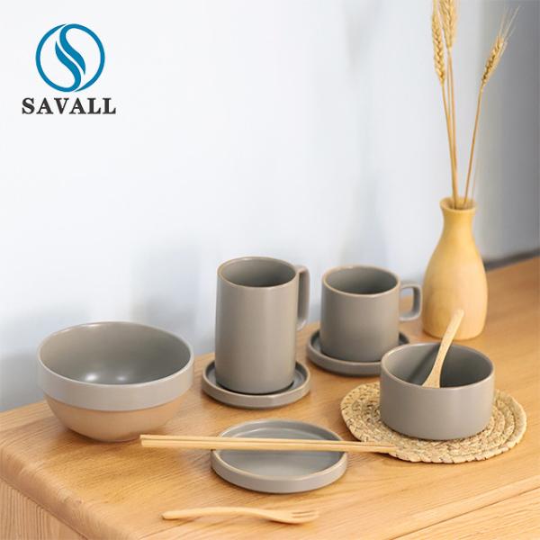 Plain Colored OEM Savall Rustic Ceramic Dinnerware Restaurant Use