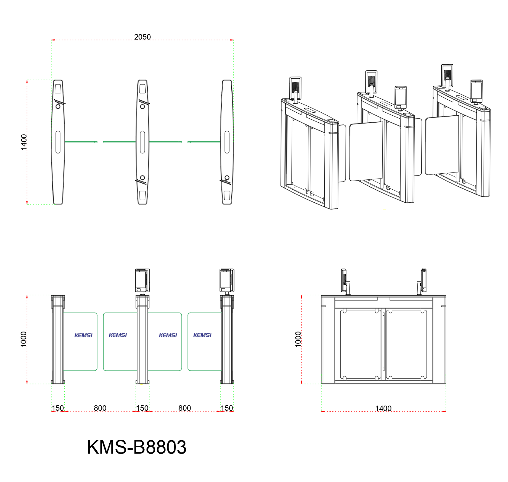 Community Entrance Security Management System Swing Gate Turnstile