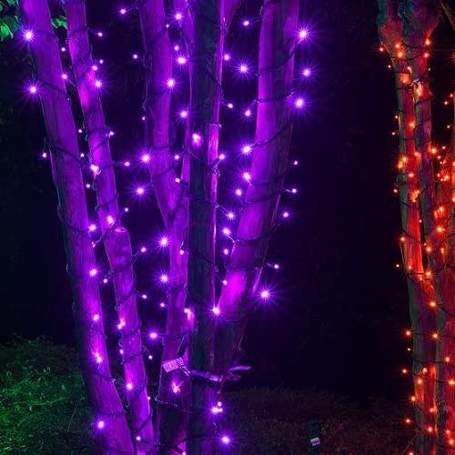 Purple Outdoor Solar Christmas String Lights 5V 450MA 50M Length