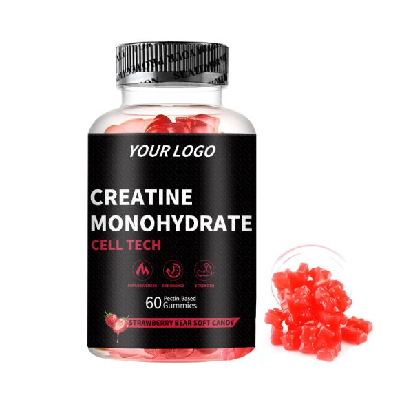 Pre Workout Creatine Monohydrate Gummies For Energy Boost And Muscle Building 60pcs/Bottle