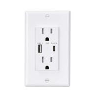15A 125V AC 60Hz レーティングを持つ高速充電 USB ウォール出力
