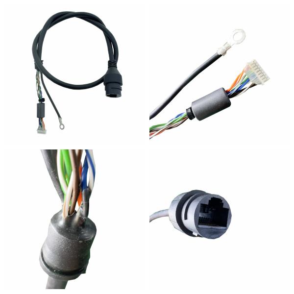 1.25-8 PIN IP Camera Cable 500mm RJ45F Waterproof Power Cable Harness 035