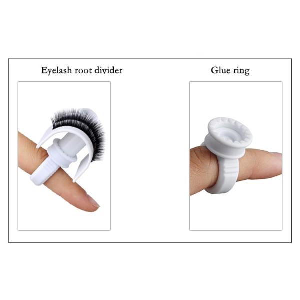 Eyelash Makeup Tattoo Plastic Cup Glue Ink Extension Holder Finger Ring For Grafting Eyelash Ring