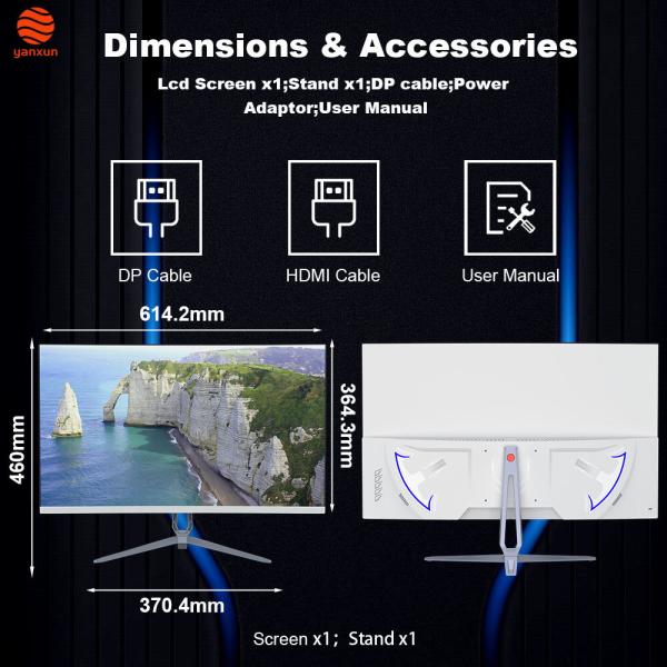3000R QHD Resolution 32 Inch Gaming Monitor 180Hz Refresh Rate Custom Brand