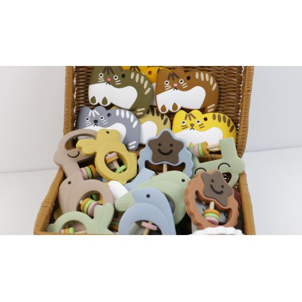 Подгонянный браслет шарика прорезывания зубов силикона для младенческой игры детей младенца