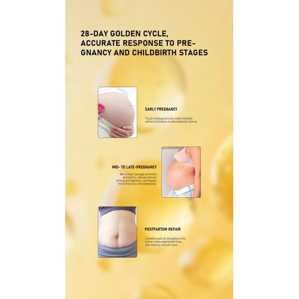 Ligne de soins de la peau pour la grossesse à l'hamamélis et au Centella Asiatica Huile de massage sûre pour l'abdomen pour la peau relâchée