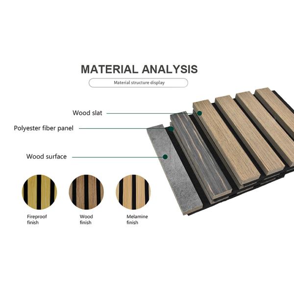 Paneles acústicos para paredes de barras de madera con absorción de sonido para apartamentos