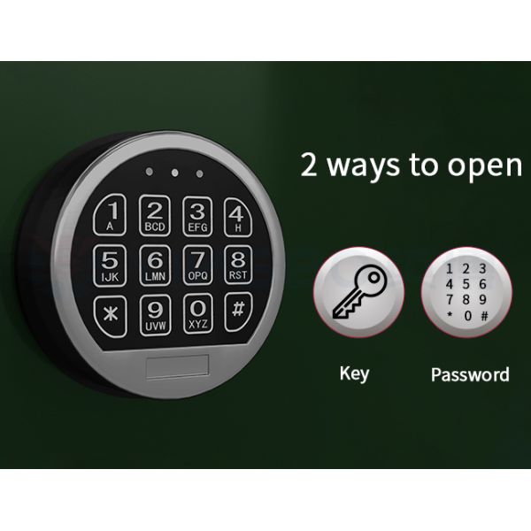 Fire Prevention Green Gun Safe Box YB/GS-180 Smart LED Display For Secure Storage