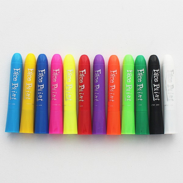 12 Colors Natural Party Common Makeup Pen Sticks Face Body Paint Stick