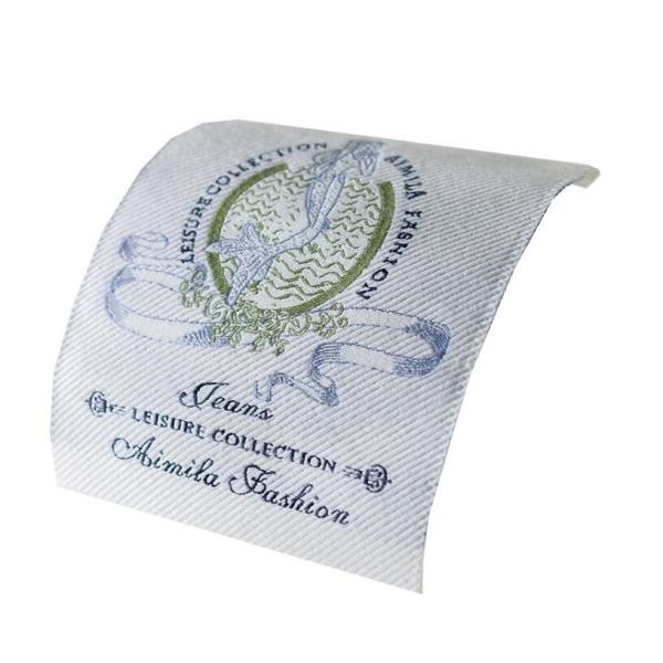 Clothing Brand Name Woven Fabric Labels Fashion Gold Yarn Wholesale Apparel Labels