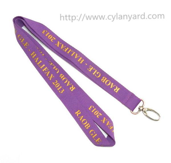 Simple cheap printed neck strap lanyards with metal olive shaped snap hook, China factory,