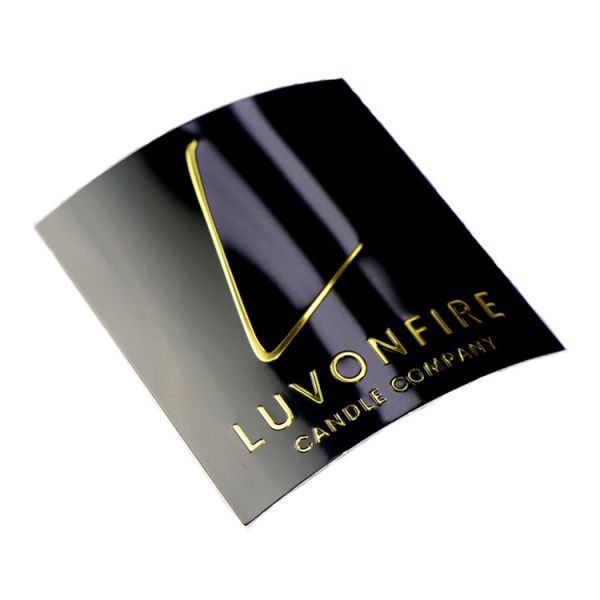 Black Metal Perfume Label Custom Embossable Aluminum Labels Light Luxury