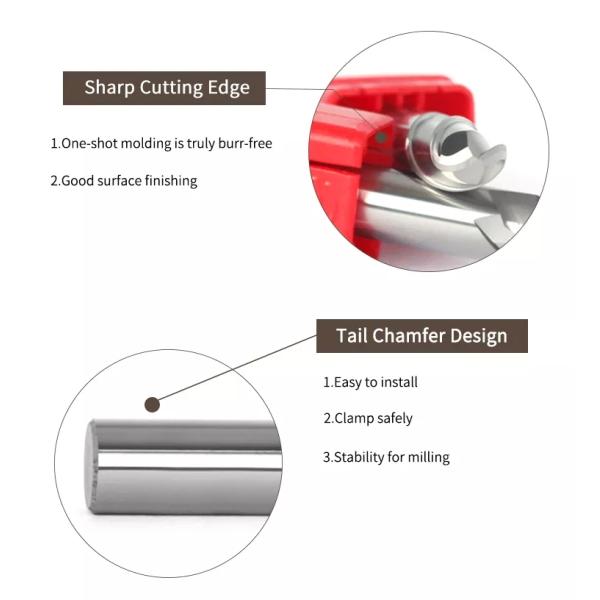 2Flute Solid Carbide Ball Nose End Mill Uncoated For Aluminium