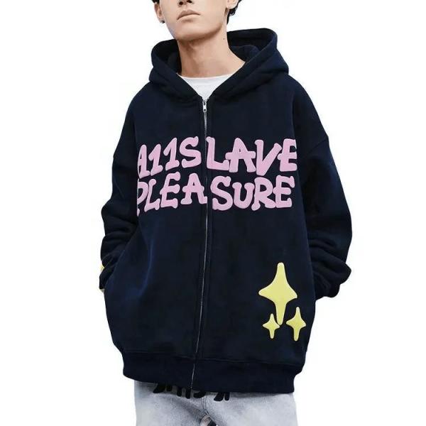                  Custom Logo Terry Cotton Puff Printing Vintage Hoodies Washed Oversized 3D             