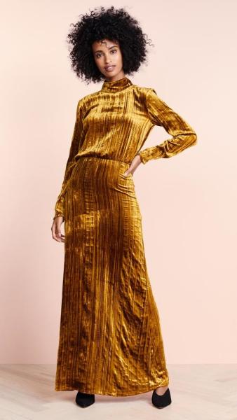 Vestido maxi de veludo das mulheres da forma da roupa ocasional
