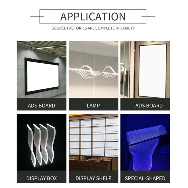 92% светопроницаемость LGP акриловый лист с химической стойкостью для светодиодов