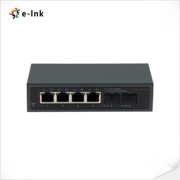 4x2.5Gbps RJ45 порты + 2 x10G SFP + волокнистые порты Ethernet переключатель
