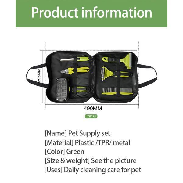 Customized Dog Brush Set Pet Cleaning Kit 6 In 1 Pet Grooming Tool