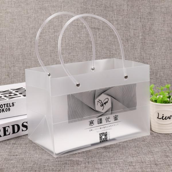 XYDAN Plastic Bags Shopping Transparent PP Gift Bags For Packing Medium Size Handled Style